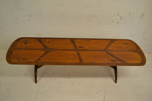 Scandinavian Inlaid Rosewood Coffee Table